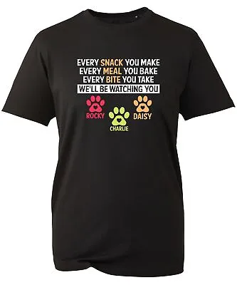 Buy Personalised Your Name We'll Be Watching You T Shirt Dog Paws Christmas Xmas Top • 11.99£