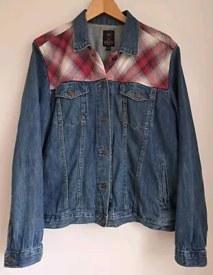 Buy Gap + Pendleton Denim Jacket With Plaid Flannel Check Size XL Blue Pink White • 21.50£