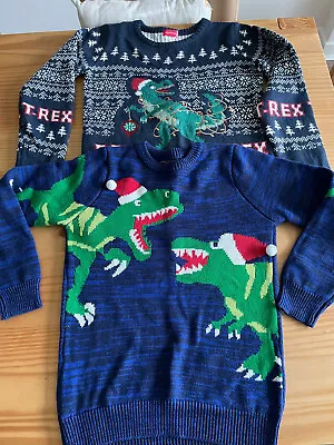 Buy Next Dinosaur Christmas Jumpers Age 9 Years • 3.50£