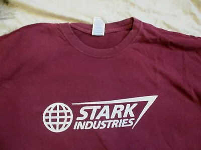 Buy STARK INDUSTRIES Iron Man Marvel Comic Super Hero MOVIE T SHIRT Maroon XL  • 7.99£