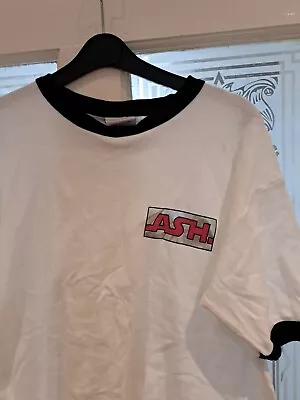 Buy 90’s Ash  T Shirt Medium White & Blue Vintage Underworld Indie Britpop Original  • 75£