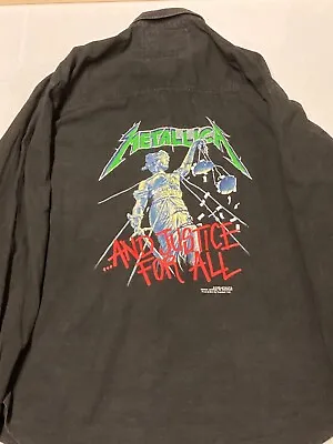 Buy Metallica And Justice For All 1988 Long Sleeve Work Shirt Vintage Rare Original  • 150£