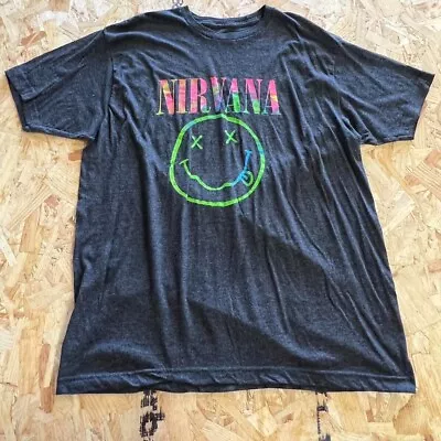 Buy Nirvana T Shirt Extra Large XL Grey Mens Graphic Band Music • 9.99£