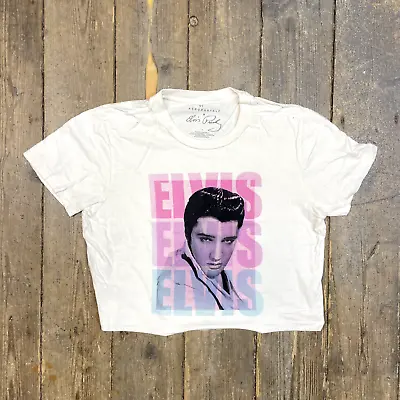 Buy Aéropostale Elvis Presley T-Shirt 90s Graphic Cropped Tee, White, Womens Small • 12£
