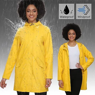 Buy Fahsyee Raincoat Women Waterproof Rain Jacket Ladies Hooded Windbreaker Size L • 24.99£