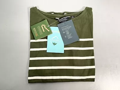 Buy Regatta Ferelith Striped Long Sleeve Women's T-Shirt Khaki Green NEW RRP £30 • 7.99£
