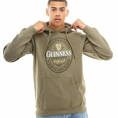 Buy Official Guinness Mens Signature Logo Hoodie Green S XXL • 24.99£
