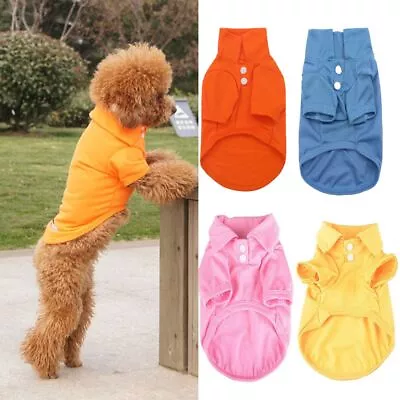 Buy Lovely Teddy Dog POLO T-shirt Dog Vests Puppy Clothing Cat Clothes Pet Clothing • 4.97£