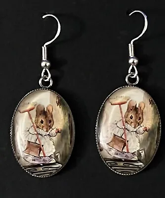Buy Silver 925 Mouse Earrings Tale Of Two Bad Mice Beatrix Potter Jewellery Gift • 8.95£