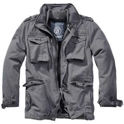 Buy Brandit M-65 Giant Jacket Army Mens Parka Lined Military Outodoor Charcoal Grey • 124.95£