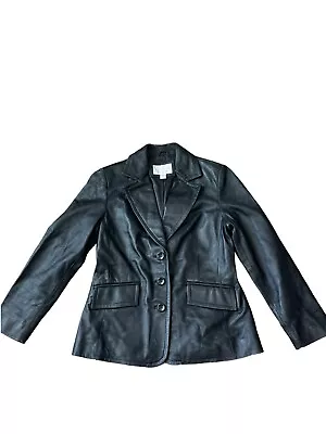Buy Worthington Genuine Lambskin Soft Leather Jacket Black Womens Sz Petite Small • 28.35£