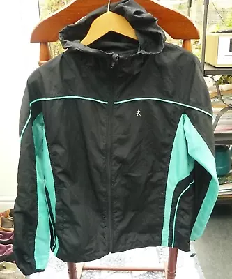 Buy Atmosphere Womens Black  And Green Size 12 Full Zip Hooded Running Jacket • 8.99£