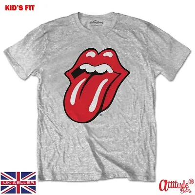 Buy Rolling Stones Kids T Shirts-Grey-Official Product-Kids Rock-Classic Rock Icons • 13.95£
