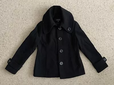 Buy Debenhams Petite Collection Women’s Black Pea Coat Jacket Button Style - Size 8 • 8.99£