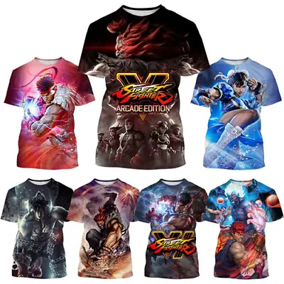 Buy Game Street Fighter V Hip Hop Women Men T-Shirt 3D Print Short Sleeve Tee Tops • 10.79£