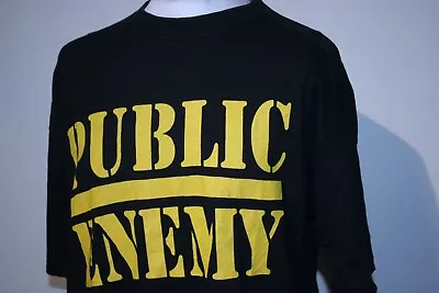Buy Public Enemy Vintage Hip Hop T-Shirt - L/XL - Black/Yellow - Rare Crew Neck Top • 129.99£