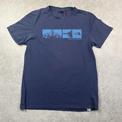 Buy The North Face Blue Graphic T-shirt Mens S Pit To Pit 19” • 16£