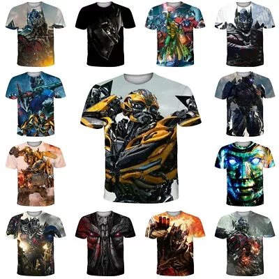 Buy Kids Boys Girls 3D Transformers Casual Short Sleeve T-Shirt Tee Top Gifts UK • 7.69£