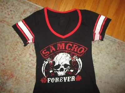 Buy SAMCRO FOREVER T SHIRT Retro Ringer Jersey Tee Sons Of Anarchy Biker JUNIORS • 19.20£