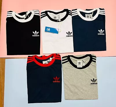 Buy Mens Adidas Orginals Classic Three Stripes Comfortable Short Sleeve T Shirt • 12.99£