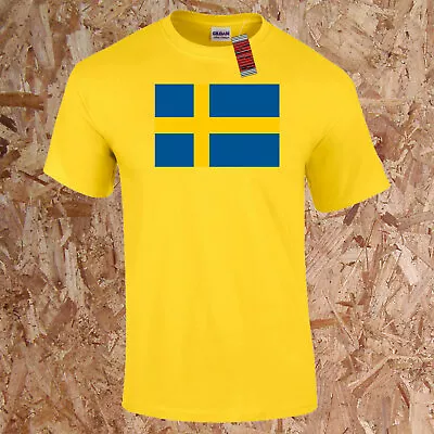 Buy Sweden World Flag T-Shirt Geography Kids Adults Europe Football Stockholm • 8.95£