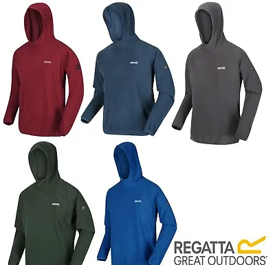Buy Regatta Mens Montes Hoody Light Weight Micro Fleece Pullover Quick Dry Top S-3XL • 17.99£