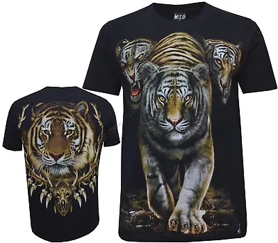 Buy Bengal Tiger Big Cat Biker 100% Cotton T- Shirt,Front & Back Print M - 3XL • 10.99£