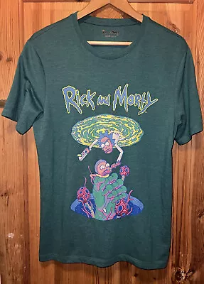 Buy Rick And Morty Size Medium Soft Green Portal Fall Wall  TeeShirt Mens Womens VGC • 14.99£