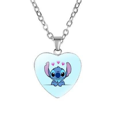 Buy Lilo & And Stitch Necklace Heart Pendant Charm Jewellery Chain B • 5.99£