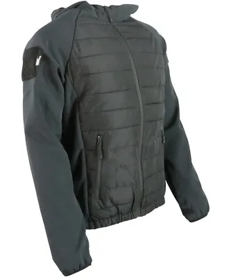 Buy Kombat Uk Venom Tactical Soft Shell & Quilted Hooded Jacket,black,green S - Xxxl • 49.95£