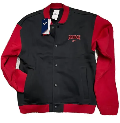 Buy Reebok Basket Ball Varsity Jacket Black/red Size Small • 30£