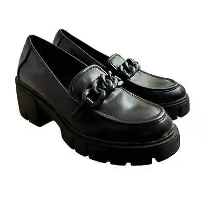 Buy TORRID Women's 9 Black Chained Chunky Loafer Y2k Style Platform Dark Emo Preppy • 43.76£