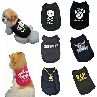 Buy Dog Black T Shirt Pet Puppy Clothes Apparel Dog Cat Coat Costume Summer Top Vest • 3.72£