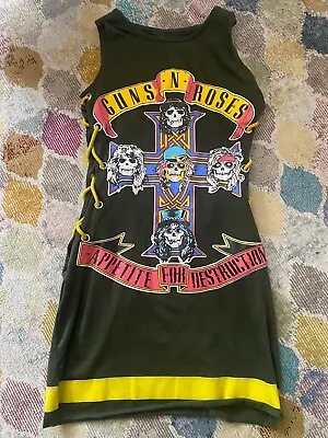 Buy Guns N Roses Dress Appetite For Destruction Rock Band Merch Size Medium Black • 16.30£