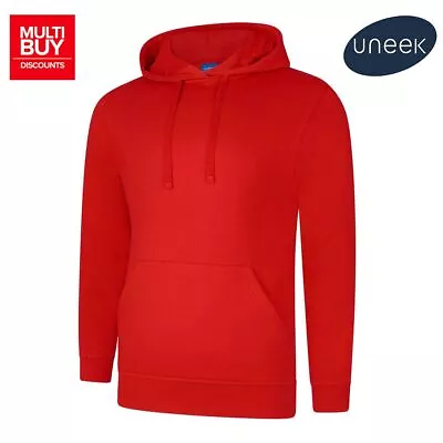 Buy Uneek Men Women Hoodie Sweatshirt Unisex Plain Casual Deluxe Hooded Top UC509 • 13.79£