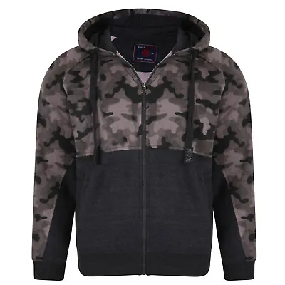 Buy Mens KAM Fleece Hooded Zip Up Sweat Camouflage Camo Casual Jacket Big Size 2-8XL • 27.99£