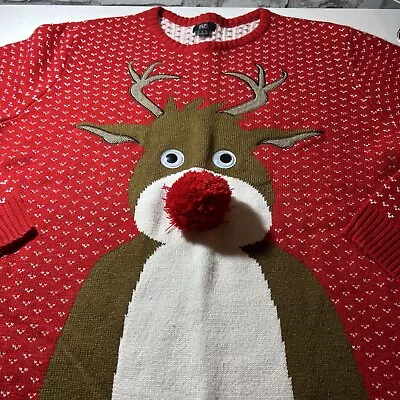 Buy Mens Christmas 3D Reindeer ￼ Jumper XXL #4 • 12.99£