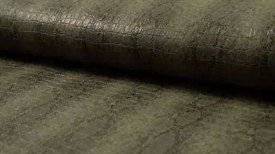 Buy Luxury Realistic Crocodile Snakeskin Fabric Material - OLIVE • 19.99£