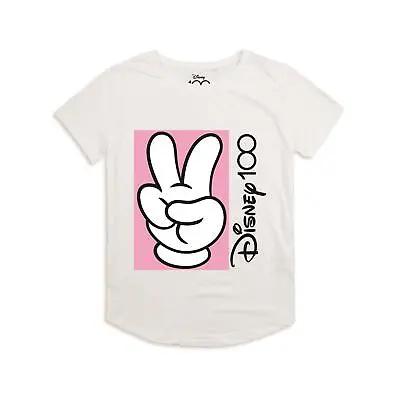Buy Disney Womens T-shirt 100 Years Mickey Mouse Peace Hand Disney100  S-XL Official • 13.99£