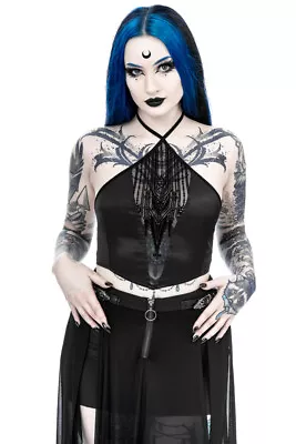 Buy Restyle - AFTERLIFE - Womens Halterneck Top / Gothic Fashion / Black Blouse • 51.95£