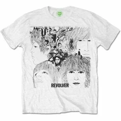 Buy Official The Beatles T Shirt White Revolver Album Cover Mens Lennon McCartney • 14.44£