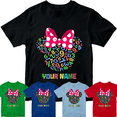 Buy Personalised Minnie Number Day T-Shirts Maths Day School Boys Girl Top #ND • 7.59£