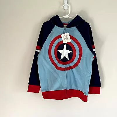 Buy Gymboree Marvel Captain America Zip Up Sweatshirt Boys Small 5/6 • 20.11£
