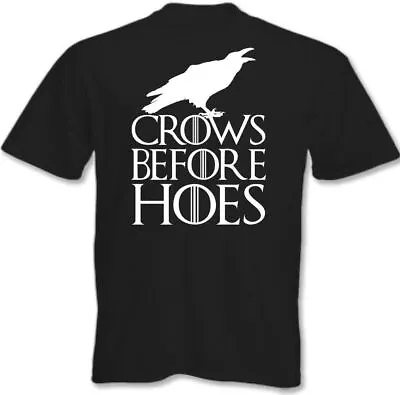 Buy Game Of Thrones T-Shirt Crows Before Hoes Mens John Snow Tee Top • 7.94£