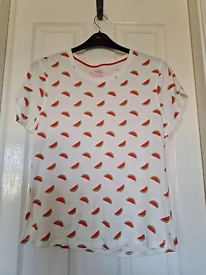 Buy Size 16 T-Shirt White Short Sleeved Watermelons • 1.99£