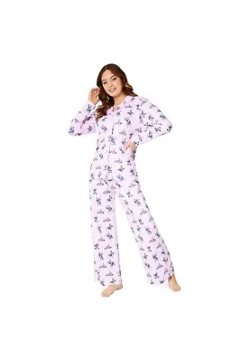 Buy Disney Womens Stitch Long Sleeve Pyjama Set Nightwear Bottoms And Shirt • 18.99£