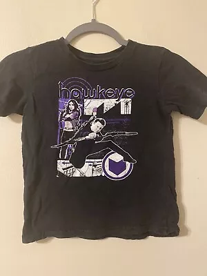 Buy Boys Marvel Black Purple Hawkeye Short Sleeve T-Shirt Size Small • 7.89£