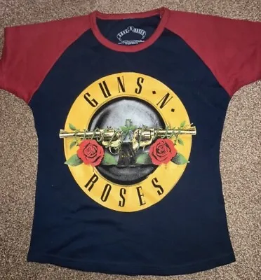 Buy Guns N Roses Top Women Rock Band Logo Merch Tee Tour T Shirt Size Small Axl Rose • 14.95£