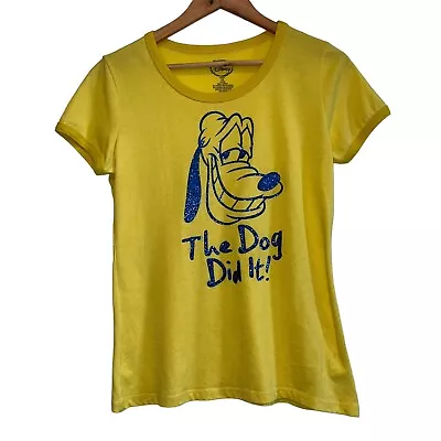 Buy Official Disney Youth Size Large (11-13 Yrs) T Shirt Yellow Blue Pluto Dog VGC • 9.99£