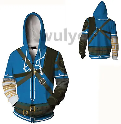 Buy Game The Legend Of Zelda Cosplay 3D Hoodies Sweatshirt Hooded Zipper Jacket Coat • 20.39£